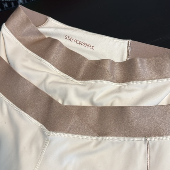Calia Cream Leggings with Tan Waistband - Picture 2 of 6